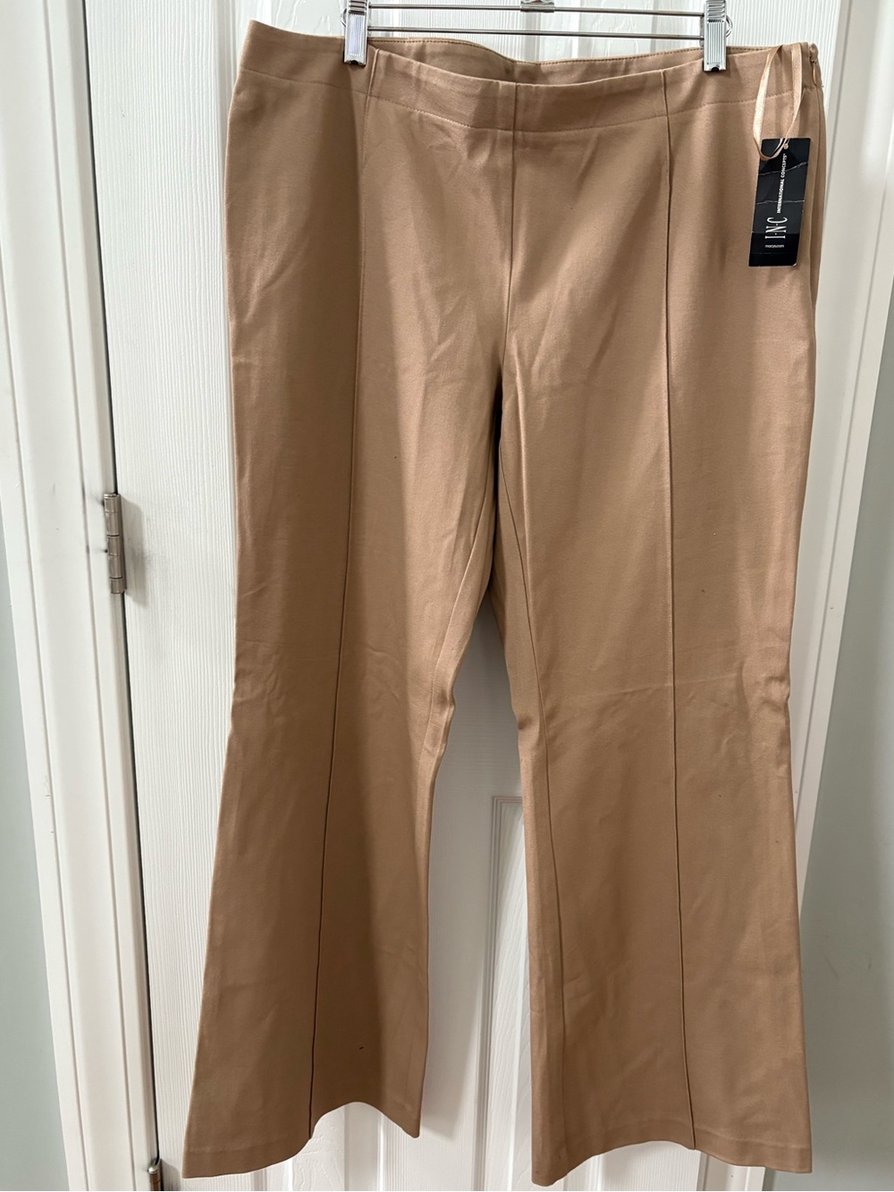 INC International Concepts Womenβs Khaki Flared Dress Pants - Tan